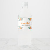 Een beetje schattige botanische Sinaasappels Baby  Waterfles Etiket (Voorkant)