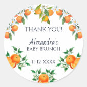 Een beetje schattige citrus Baby brunch dank u Ronde Sticker (Voorkant)