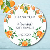 Een beetje schattige citrus Baby brunch dank u Ronde Sticker