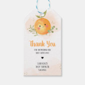 Een beetje schattige citrus Oranje Baby shower gun Cadeaulabel (Voorkant)