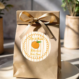 Een beetje schattige grillige citrus baby shower g ronde sticker