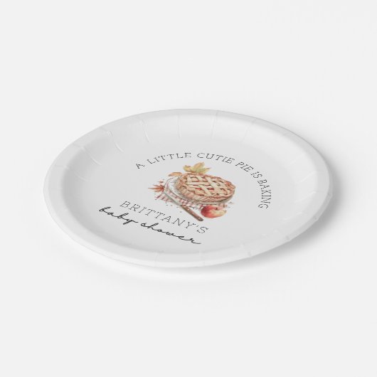 Een beetje schattige taart bakt herfstbrood Baby s Papieren Bordje (Gekanteld)