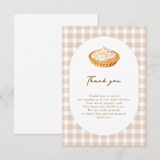 Een beetje schattige taart dank je kaart (Voorkant / Achterkant)