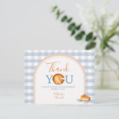 Een beetje schattige taart eerste verjaardag Blue  Bedankkaart (Staand voorkant)