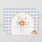 Een beetje schattige taart eerste verjaardag Blue  Bedankkaart (Voorkant / Achterkant)