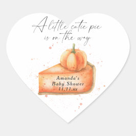 "Een beetje schattige taart is op weg" baby shower Hart Sticker