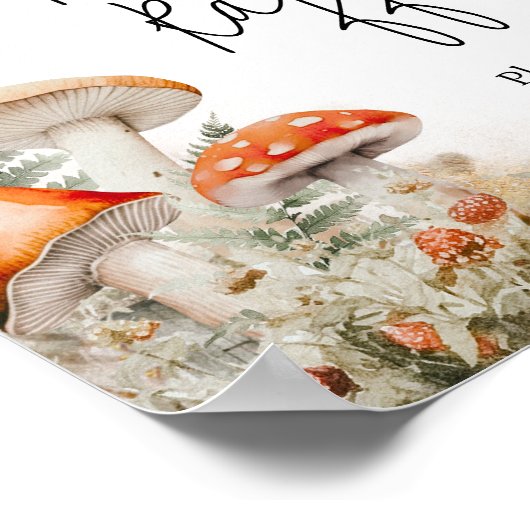 Een beetje schimmels betoverde paddenstoel luier r poster (Hoek)