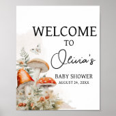 Een beetje schimmels betoverde paddenstoel welkom poster (Voorkant)