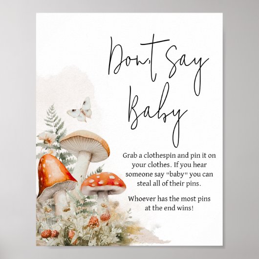 Een beetje schimmels betoverde paddenstoel zeggen  poster (Voorkant)