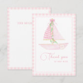 Een beetje schipper roze pastel Baby shower Bedankkaart (Voorkant / Achterkant)