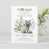 Een beetje schurk op de weg wasbeer Baby shower Kaart (Staand voorkant)