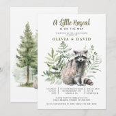 Een beetje schurk op de weg wasbeer Baby shower Kaart (Voorkant / Achterkant)