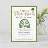 Een beetje Shamrock St. Patricks Rainbow Baby show Kaart (Staand voorkant)