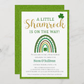 Een beetje Shamrock St. Patricks Rainbow Baby show Kaart (Voorkant / Achterkant)