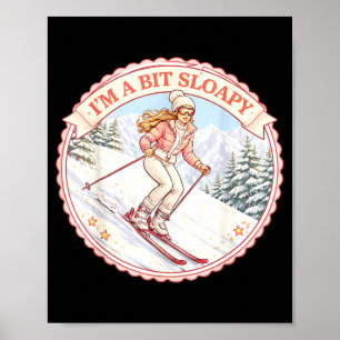 Een beetje slordige vrouwelijke skipun skiër meisj poster