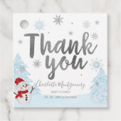 Een beetje sneeuwblauw Baby shower Dank u Bedankjes Labels (Voorkant)