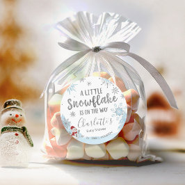 Een beetje sneeuwblauw Baby shower Ronde Sticker