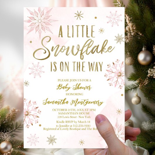Een beetje sneeuwvlok Baby shower begrotingsuitnod