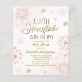Een beetje sneeuwvlok Baby shower begrotingsuitnod (Voorkant)