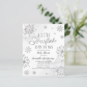 Een beetje sneeuwvlok Baby shower begrotingsuitnod (Staand voorkant)