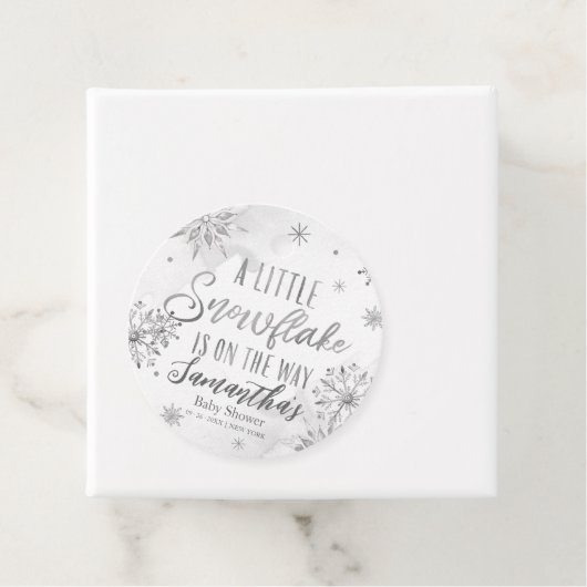 Een beetje sneeuwvlok Baby shower dank je Bedankjes Labels (In situ)