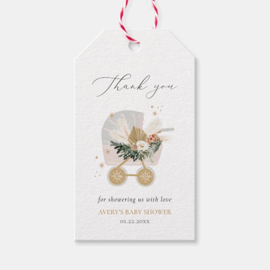 Een beetje sneeuwvlok Baby shower dank je Cadeaulabel (Voorkant)