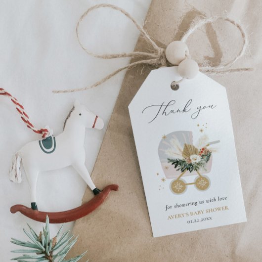 Een beetje sneeuwvlok Baby shower dank je Cadeaulabel