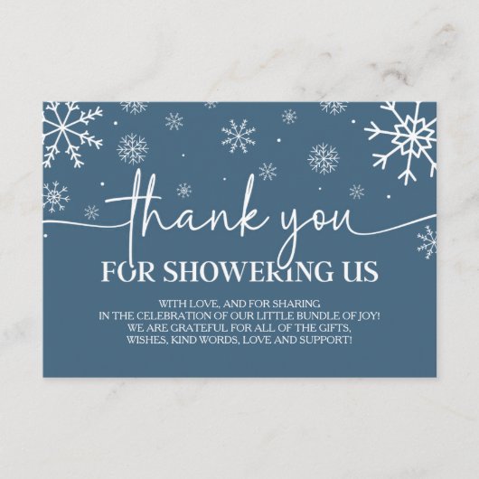 Een beetje sneeuwvlok Baby shower dank je kaart (Voorkant)