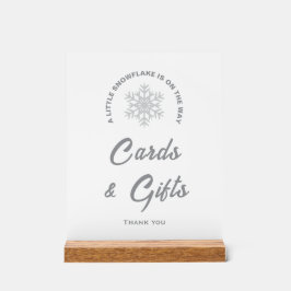 Een beetje sneeuwvlok Baby shower Kaarten & gesche Acryl Bord