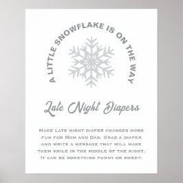 Een beetje sneeuwvlok Baby shower Late Night Luier Poster