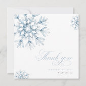 Een beetje sneeuwvlok blauw Baby shower bedankkaar Bedankkaart (Voorkant)