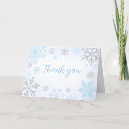 Een beetje sneeuwvlok blauw Baby shower Bedankkaart