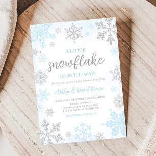 Een beetje sneeuwvlok blauw Baby shower Kaart