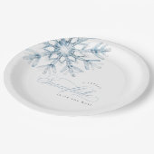 Een beetje sneeuwvlok blauw Baby shower Papieren Bordje (Gekanteld)