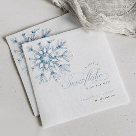 Een beetje sneeuwvlok blauw Baby shower Servet
