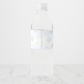 Een beetje sneeuwvlok blauw Baby shower Waterfles Etiket (Achterkant)