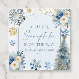 Een beetje sneeuwvlok blauw winter Baby shower Bedankjes Labels
