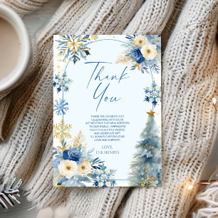 Een beetje sneeuwvlok blauw winter Baby shower Bedankkaart