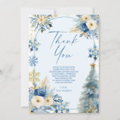 Een beetje sneeuwvlok blauw winter Baby shower Bedankkaart (Voorkant)