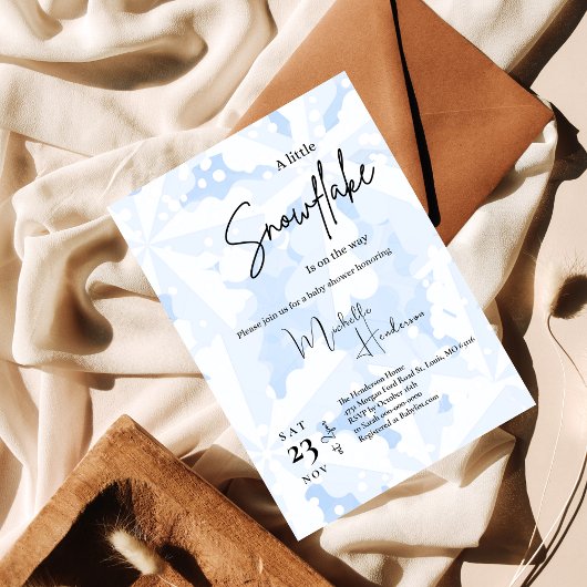 Een beetje sneeuwvlok blauw winter Baby shower Kaart