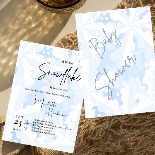 Een beetje sneeuwvlok blauw winter Baby shower Kaart