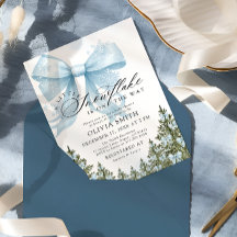 Een beetje sneeuwvlok Blue Bow Winter Baby shower