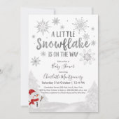 Een beetje sneeuwvlok grijs Baby shower Kaart (Voorkant)