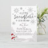 Een beetje sneeuwvlok grijs Baby shower Kaart (Staand voorkant)