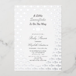 Een beetje sneeuwvlok is onderweg Baby shower Folie Uitnodiging