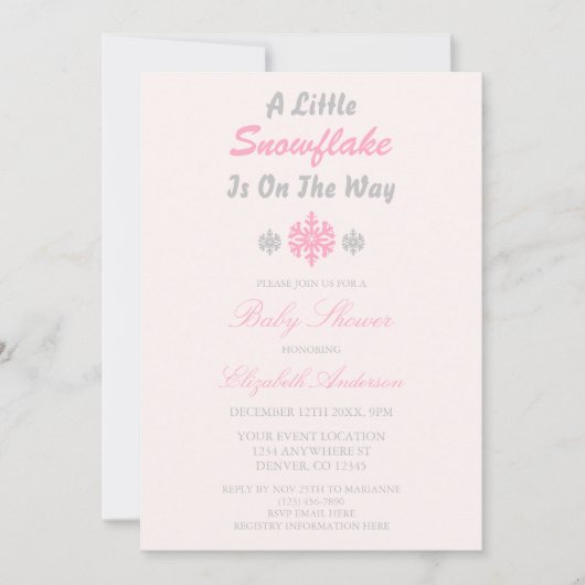 Een beetje sneeuwvlok is onderweg Baby shower Kaart (Voorkant)