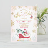 Een beetje sneeuwvlok is onderweg Baby shower  Kaart (Staand voorkant)