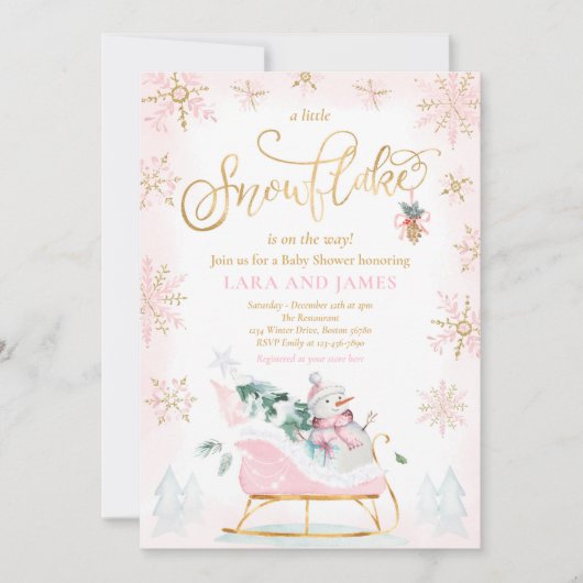 Een beetje sneeuwvlok is onderweg Baby shower Kaart (Voorkant)