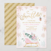 Een beetje sneeuwvlok is onderweg Baby shower Kaart (Voorkant / Achterkant)