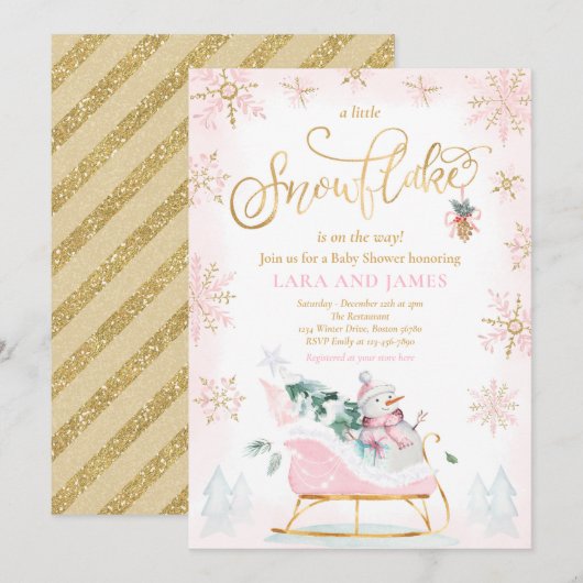 Een beetje sneeuwvlok is onderweg Baby shower Kaart (Voorkant / Achterkant)